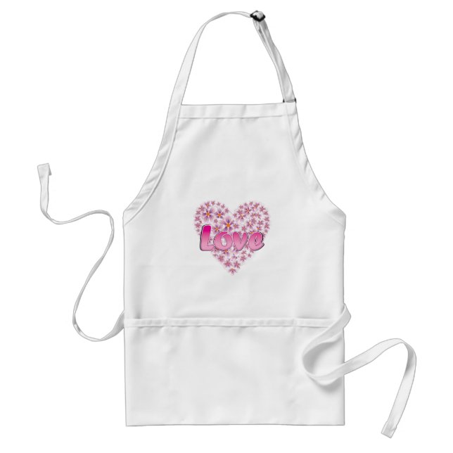 Love Daisy Heart Pink Standard Apron (Front)