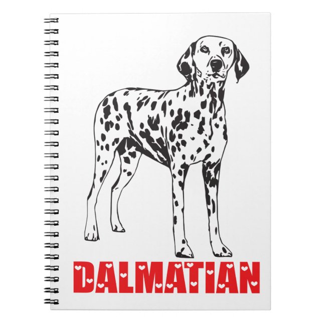 Love Dalmatian Puppy Dog - Spotted Fire Dog Notebook (Front)