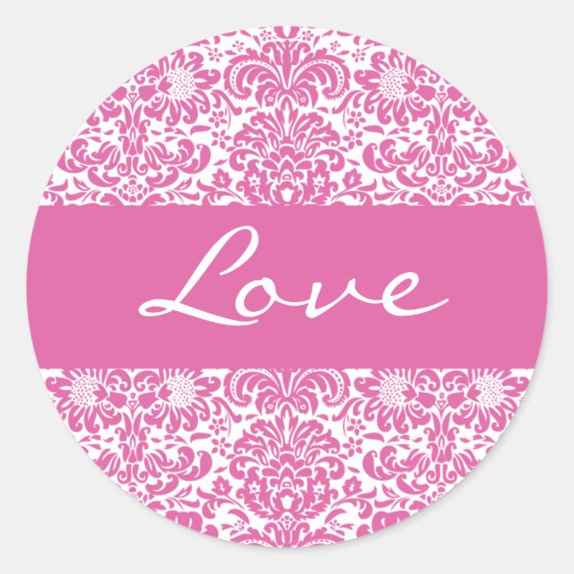 Love Damask Envelope Sticker Seal (Front)