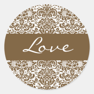 Love Damask Envelope Sticker Seal