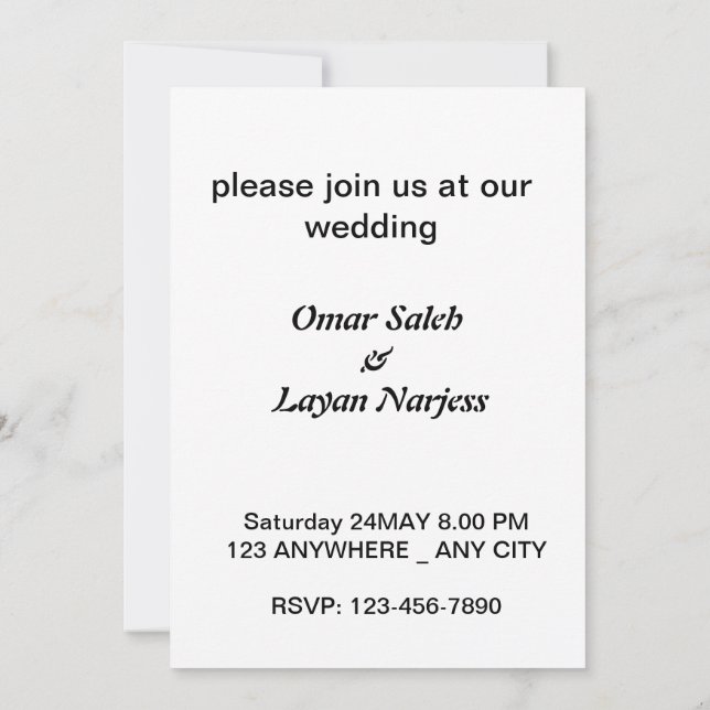 Love dance under the shade of trees invitation (Back)