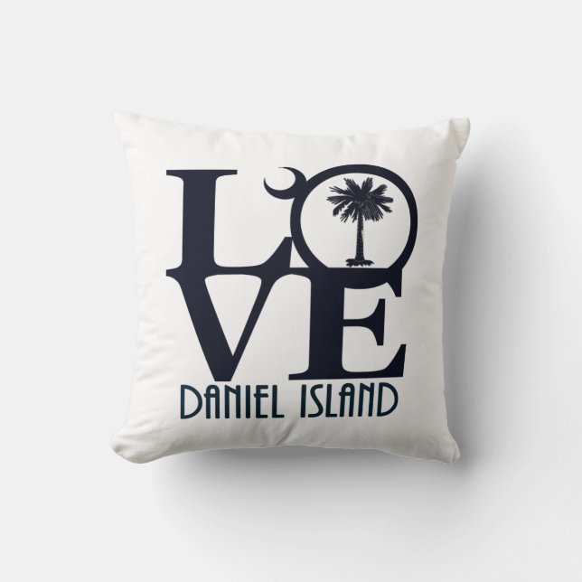 LOVE Daniel Island South Carolina Cushion (Front)