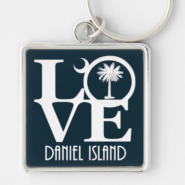 LOVE Daniel Island South Carolina Key Ring (Front)