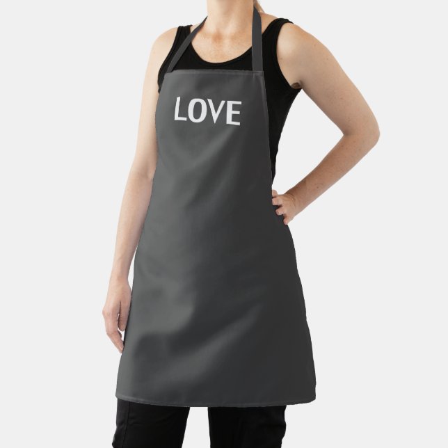 Love, dark grey white apron (Insitu)