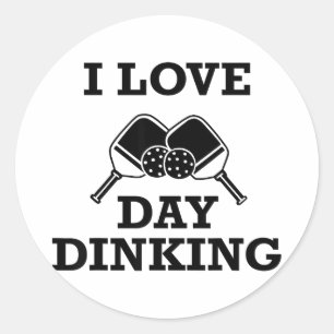 Love day dinking pickleball funny dink pickle ball classic round sticker