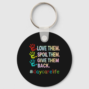 Love Daycare Provider Childcare Funny Teacher Tie Key Ring
