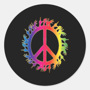 Love Deaf Peace Sign Language Hand Talking Teacher Classic Round Sticker