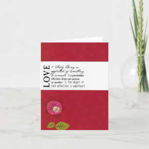 Love definition folded blank 4"x5.6" card