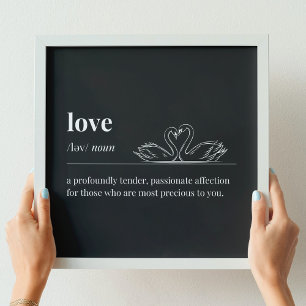 Love Definition Swans (Black) Poster