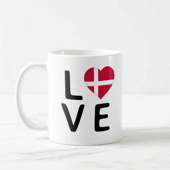 Love - Denmark Flag Coffee Mug (Left)