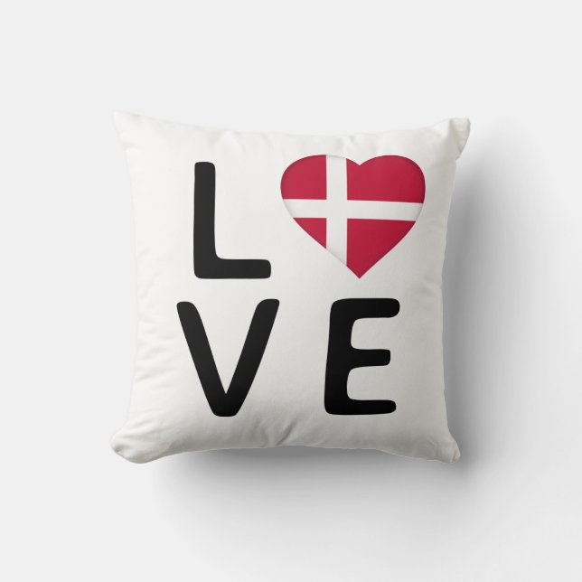 Love - Denmark Flag Cushion (Front)