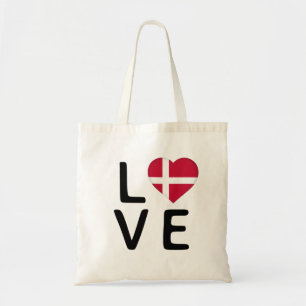 Love - Denmark Flag Tote Bag