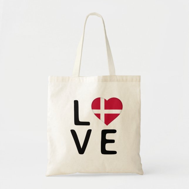 Love - Denmark Flag Tote Bag (Front)