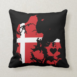 Love Denmark Gift Danish Pride Heart Cushion