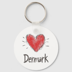 Love Denmark Key Ring