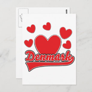 Love Denmark vintage style logo Postcard