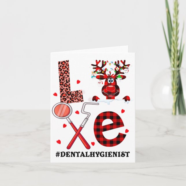 Love Dental Christmas Reindeer Dental Squad Xmas D Card (Front)