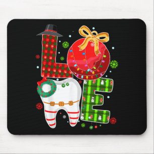 Love Dental Life Bauble Tooth Dentist Fall Christm Mouse Pad