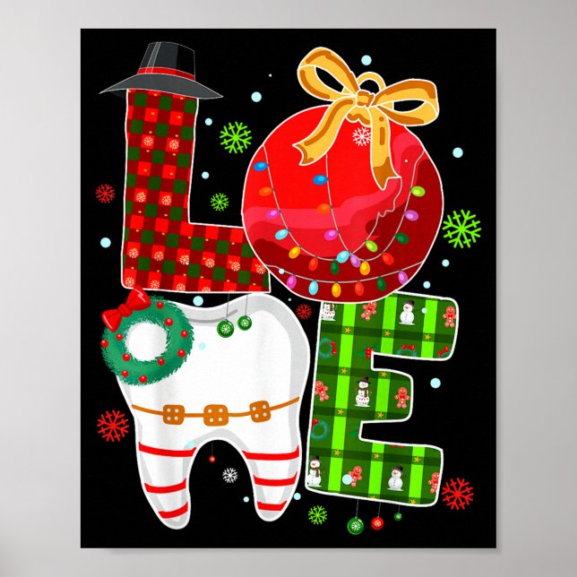 Love Dental Life Bauble Tooth Dentist Fall Christm Poster (Front)