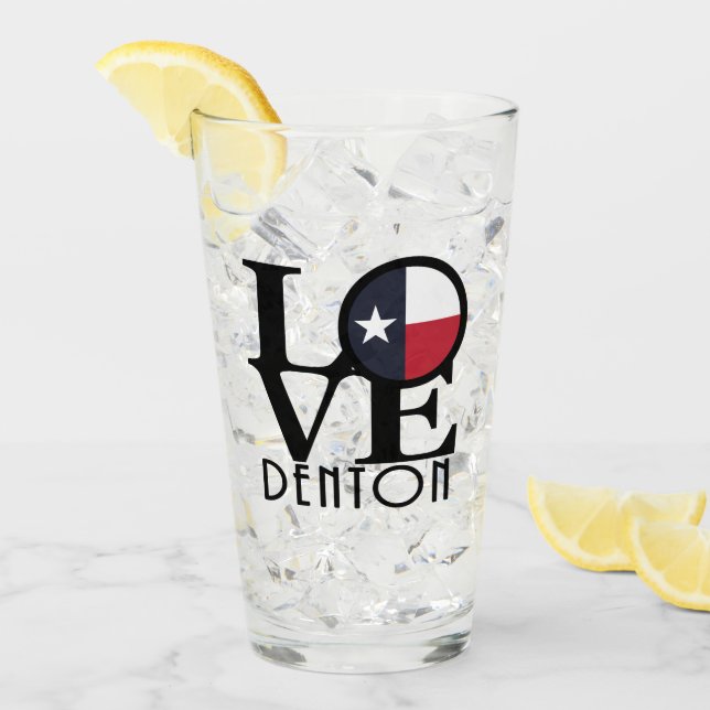 LOVE denton Texas Glass (Front Ice)