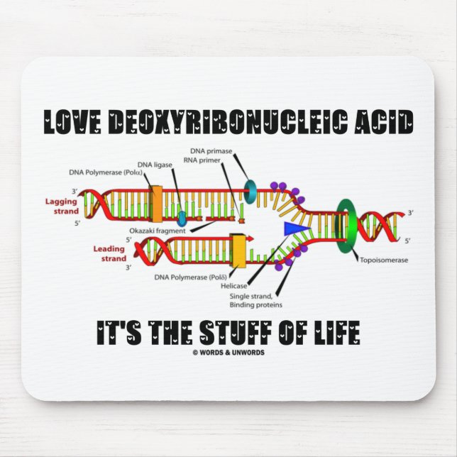 Love Deoxyribonucleic Acid It's The Stuff Of Life Mouse Pad (Front)