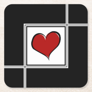 Love design square paper coaster