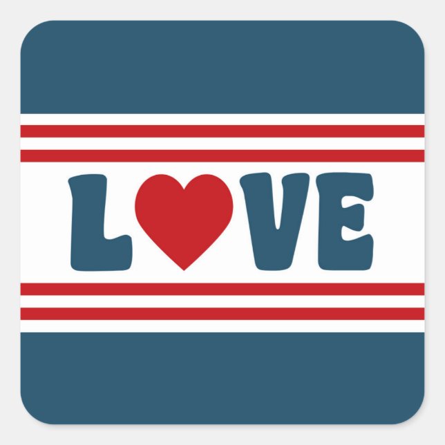 Love design square sticker (Front)