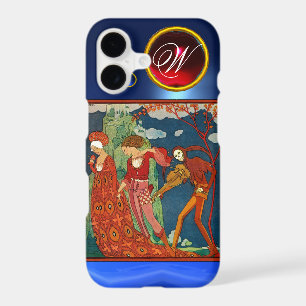 LOVE ,DESIRE AND DEATH RED GEM STONE MONOGRAM