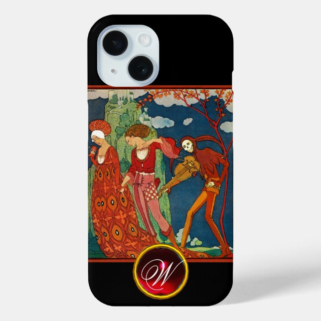 LOVE ,DESIRE AND DEATH RED GEM STONE MONOGRAM Case-Mate iPhone CASE (Back)