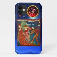 LOVE ,DESIRE AND DEATH RED GEM STONE MONOGRAM