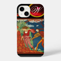 LOVE ,DESIRE AND DEATH RED GEM STONE MONOGRAM