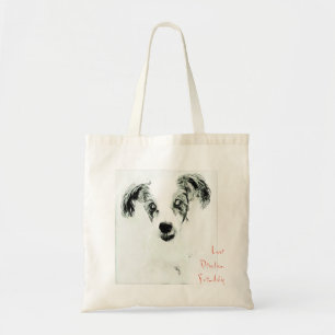 Love, Devotion, Friendship Dog Sketch Tote Bag