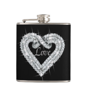 Love Diamond Heart Flask