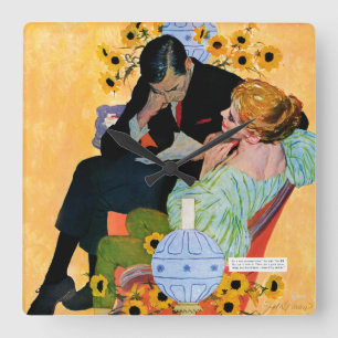 Love Dies Slowly Square Wall Clock