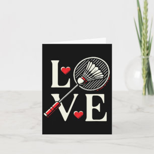 Love Dminton Player Heart Racket Shuttle Card