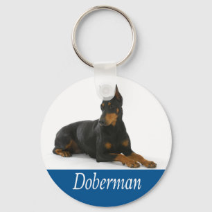 Love Doberman Pinscher Puppy Dog Keychain
