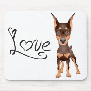 Love Doberman Pinscher Puppy Dog Mousepad