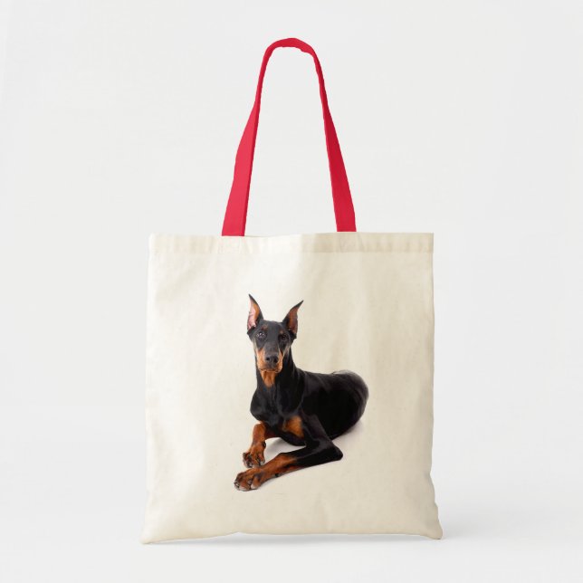 Love Doberman Pinscher Puppy Dog Tote Bag (Front)