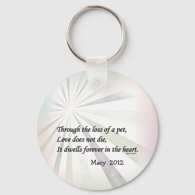 Love does not die pet memorial keychain (Front)
