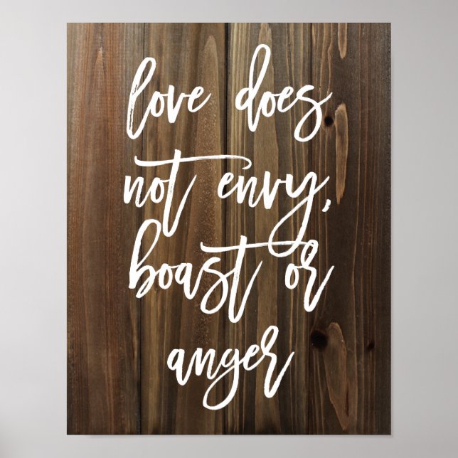 Love does not envy, boast or... Faux Wood | Poster (Front)