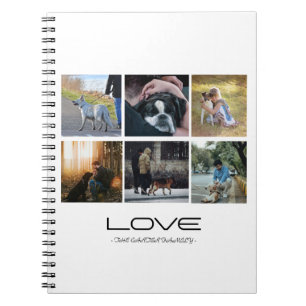 Love Dog Family Portrait Collage Design Notebook