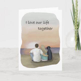 love dog greeting card; black labrador card