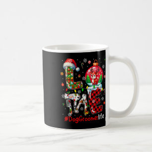 Love Dog Groomer Christmas Santa Reindeer Matching Coffee Mug