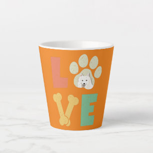 Love Dog Japanese Spitz Dog Lover Dog Breed  Latte Mug