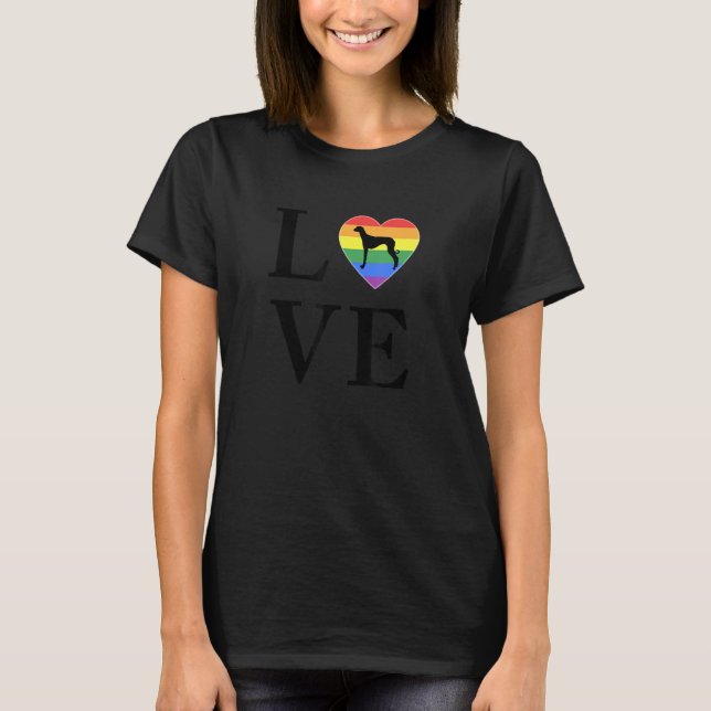 Love Dog Old Croatian Sighthound Heart Rainbow Pri T-Shirt (Front)