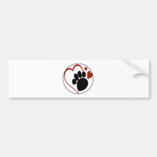 love dog paw bumper sticker