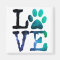 Love, Dog Paw Print Magnet