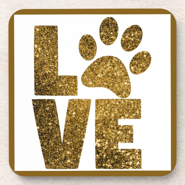 Love Dog Paws Pet Coaster (Front)