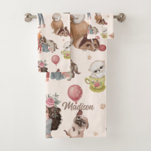 Love Dogs Bath Towel Set