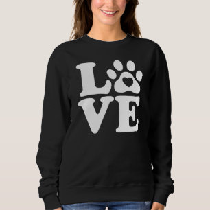 Love Dogs Paw Print  Sweatshirt